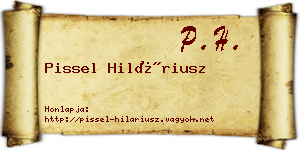 Pissel Hiláriusz névjegykártya
